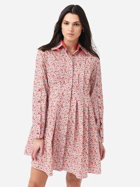 Evi Grintela The Shirt Dress Rosa Dress Size XS Ditsy Floral Long Sleeve Mini